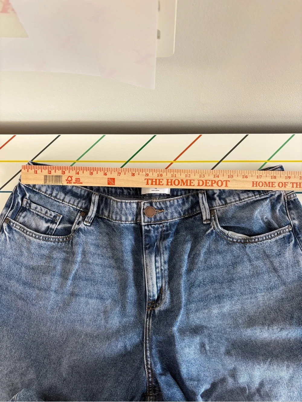 Lane Bryant Denim Wide Leg Jeans Size 18S Medium Blue Wash Clean Girl Minimalist - Picture 9 of 10